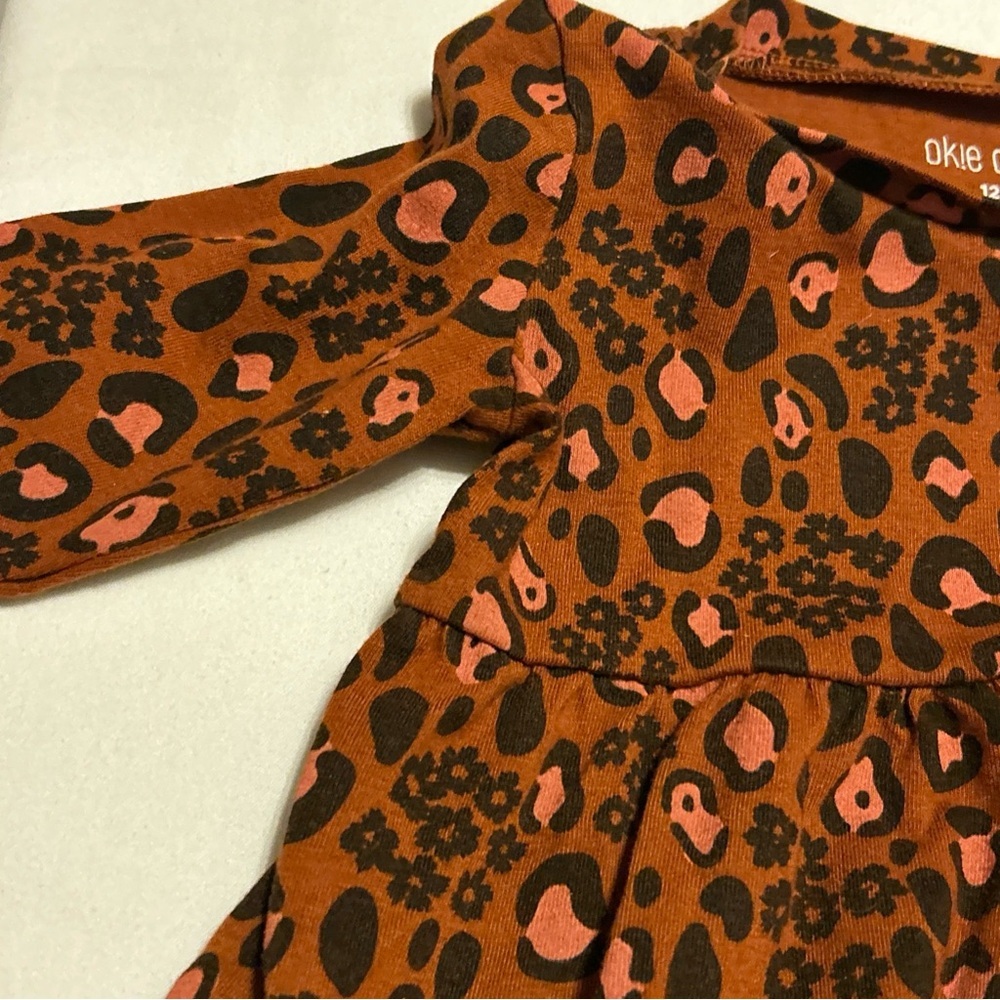 Okie Dokie Baby's Animal Print Dress Brown & Black Size 12 Months - Picture 6 of 8
